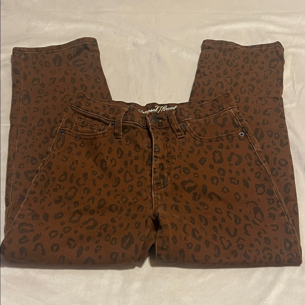 Universal Thread Leopard Print Brown Jeans